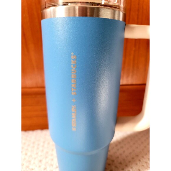NWT Stanley x Starbucks Japan Philippines Asia Christmas Tumbler Blue/Tan - Picture 2 of 7